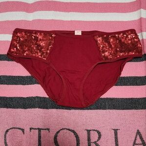 Victoria's Secret Red Sequins Hiphugger Panties Medium Med M